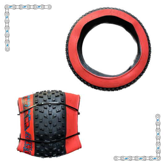 eBike Tires 20" x 4" Red Wall Knobby for Fat Tire Electric Bike - Tires - eBike Super Shop