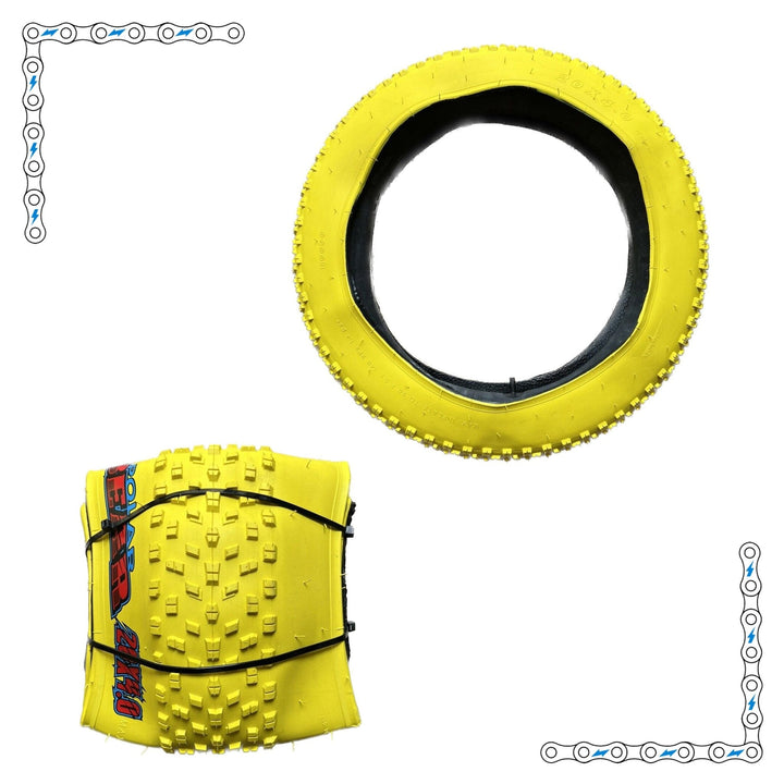 eBike Tires 20" x 4" Yellow Knobby for Fat Tire Electric Bike - Tires - eBike Super Shop