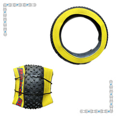 eBike Tires 20" x 4" Yellow Wall Black Knobby for Fat Tire Electric Bike