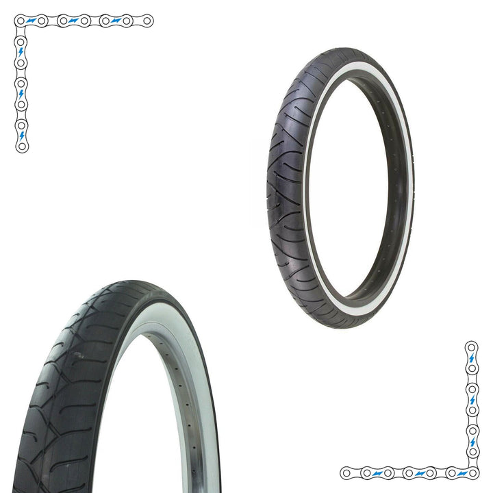 eBike Tires 24" x 3" White Wall Street for Fat Tire Electric Bike - Tires - eBike Super Shop