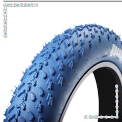 eBike Tires 24" x 4" Blue Knobby for Fat Tire Electric Bike