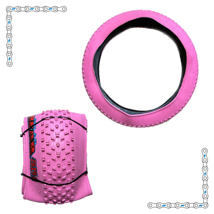 eBike Tires 26" x 4" Pink Knobby for Fat Tire Electric Bike - Tires - eBike Super Shop