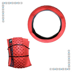 eBike Tires 26" x 4" Red Knobby for Fat Tire Electric Bike