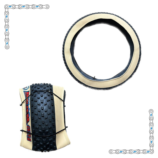 eBike Tires 26" x 4" Tan Wall Black Knobby for Fat Tire Electric Bike - Parts - EBIKE|TIRES|0513 eBike Super Shop