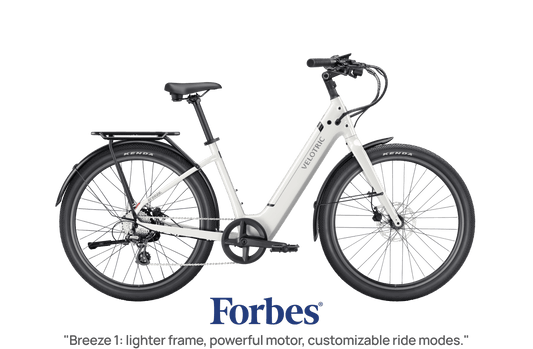 Velotric Breeze 1 eBike in satin white, side view, against a plain background