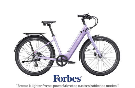 Velotric Breeze 1 electric bike in Violet Haze color, side view, against a plain background