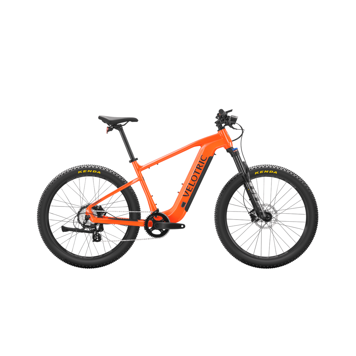 eBike Velotric Summit 1 in Sunrise Orange, side view, against a white background