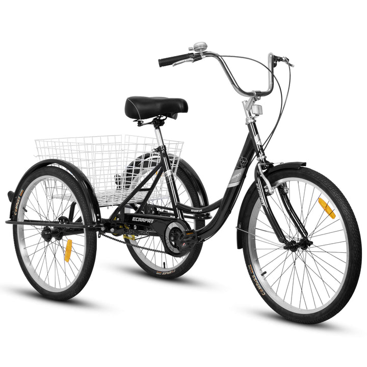 3 wheel bicycles for adults Ecarpat 24“ Single-Speed Adult Tricycle