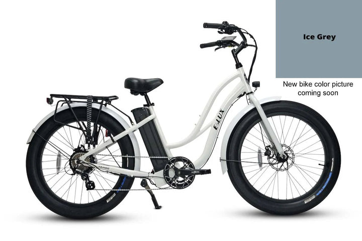 ELUX Tahoe 500 w Step Thru eBike 26x3.5 Fat Fat Tire Electric Beach Cruiser eBike - Fat Tire Cruiser eBike - eBike Super Shop