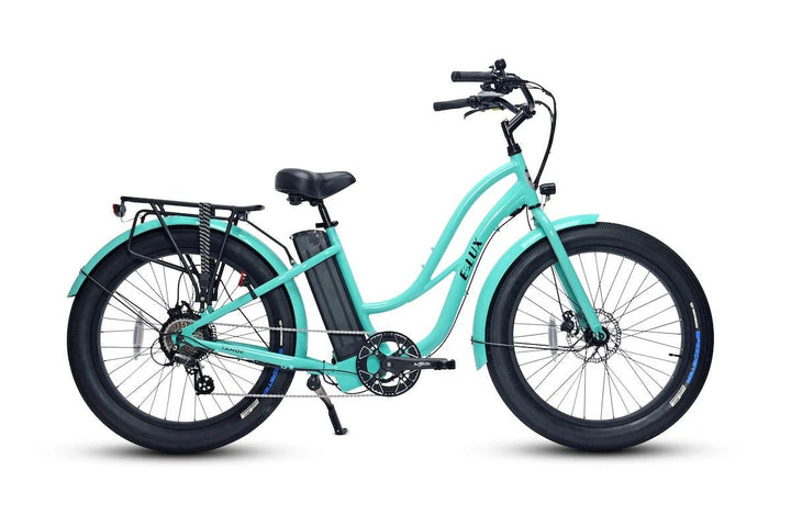 ELUX Tahoe 500 w Step Thru eBike 26x3.5 Fat Fat Tire Electric Beach Cruiser eBike - Fat Tire Cruiser eBike - eBike Super Shop