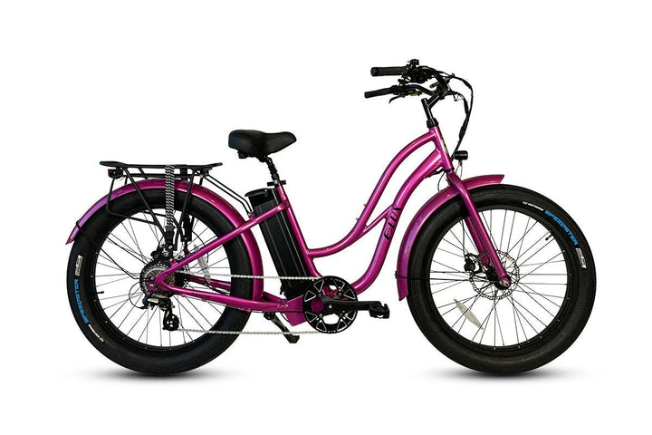 ELUX Tahoe 500 w Step Thru eBike 26x3.5 Fat Fat Tire Electric Beach Cruiser eBike - Fat Tire Cruiser eBike - eBike Super Shop