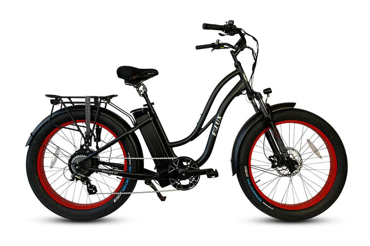 ELUX Tahoe GT 750 w Step Thru eBike 26x3.5 Fat Fat Tire Electric Beach Cruiser eBike - Fat Tire Cruiser eBike - eBike Super Shop