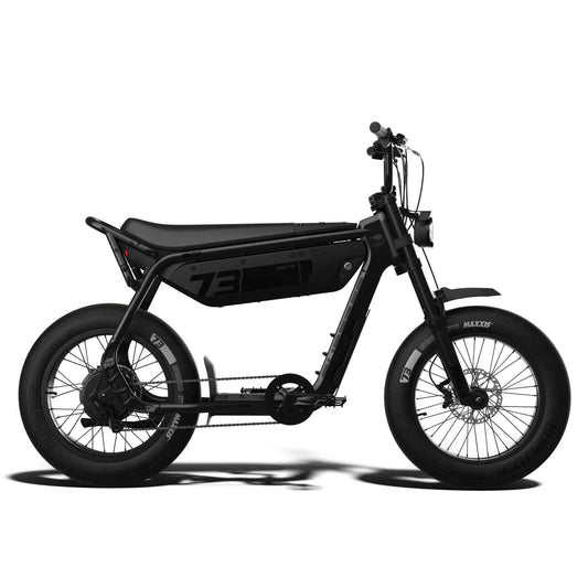 Emoto eBike Super73 B1G SE Blackout edition in original packaging box, product image showing bike securely packed inside box 1