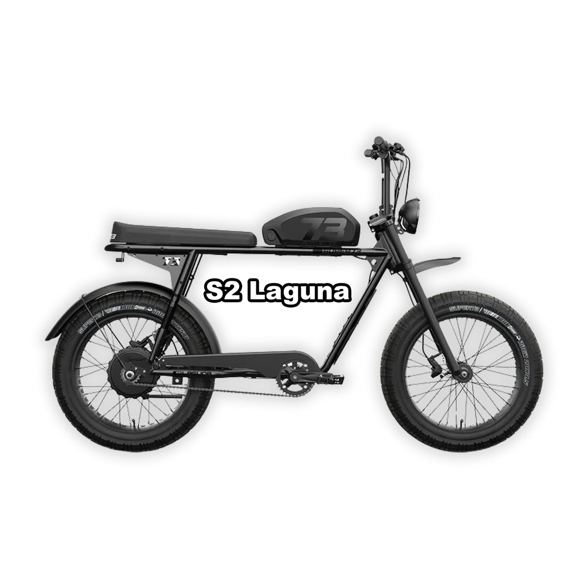 Super73 S2 Laguna eBike in black, shown in its box, product image