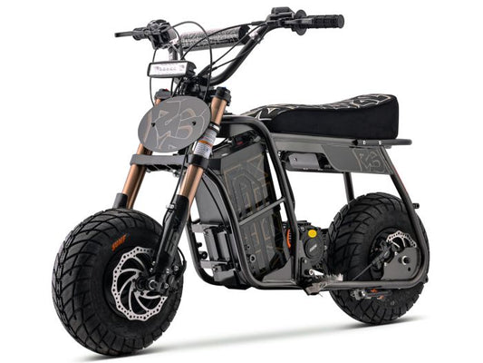 Black eMOTO Ebox Dragster RS electric bike, side view, on white background