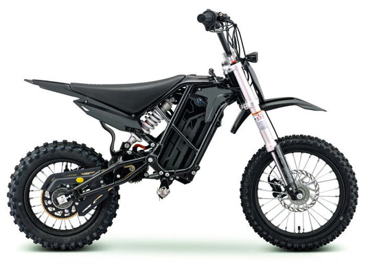 Black eMOTO Ebox V3 72RS electric bike, side view, against a plain background