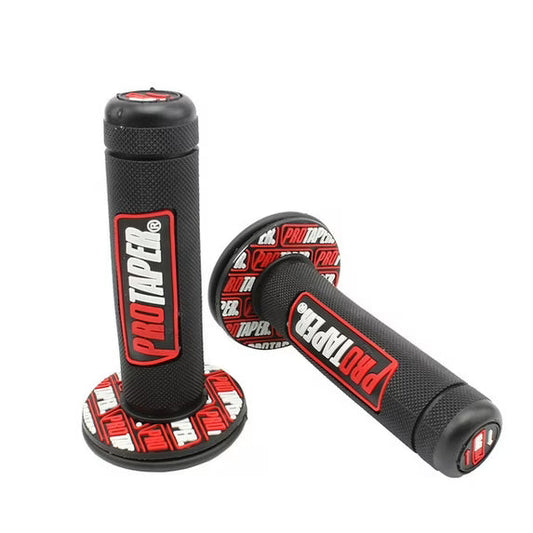 Pro Taper eMOTO Grips in black and red, product image showing black grips with red accents.