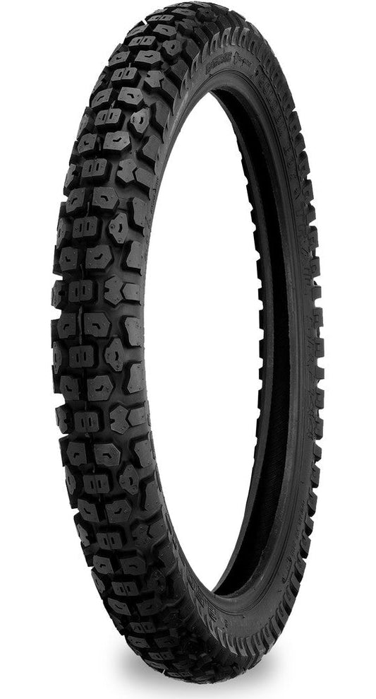 eMOTO Shinko Trail Pro SR244 87-4411 2.75-19 dual sport dirt bike tire, side view showing tread pattern, Product Image 3