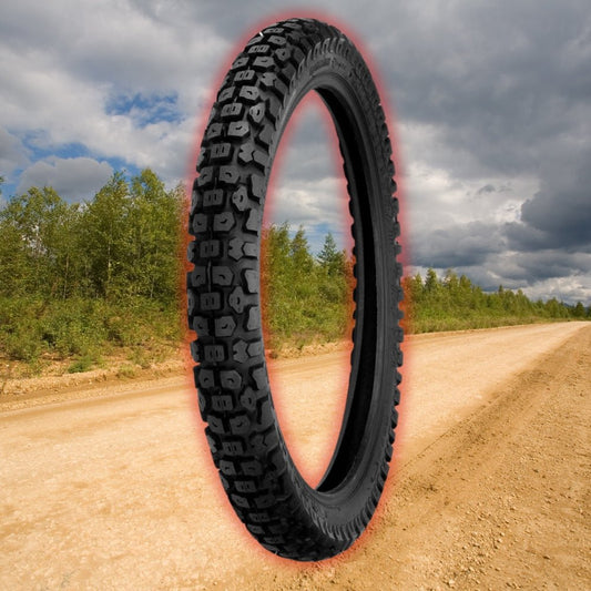 eMOTO Shinko Trail Pro SR244 3.00-18 dual sport dirt bike tire, side view showing tread pattern, product image 9