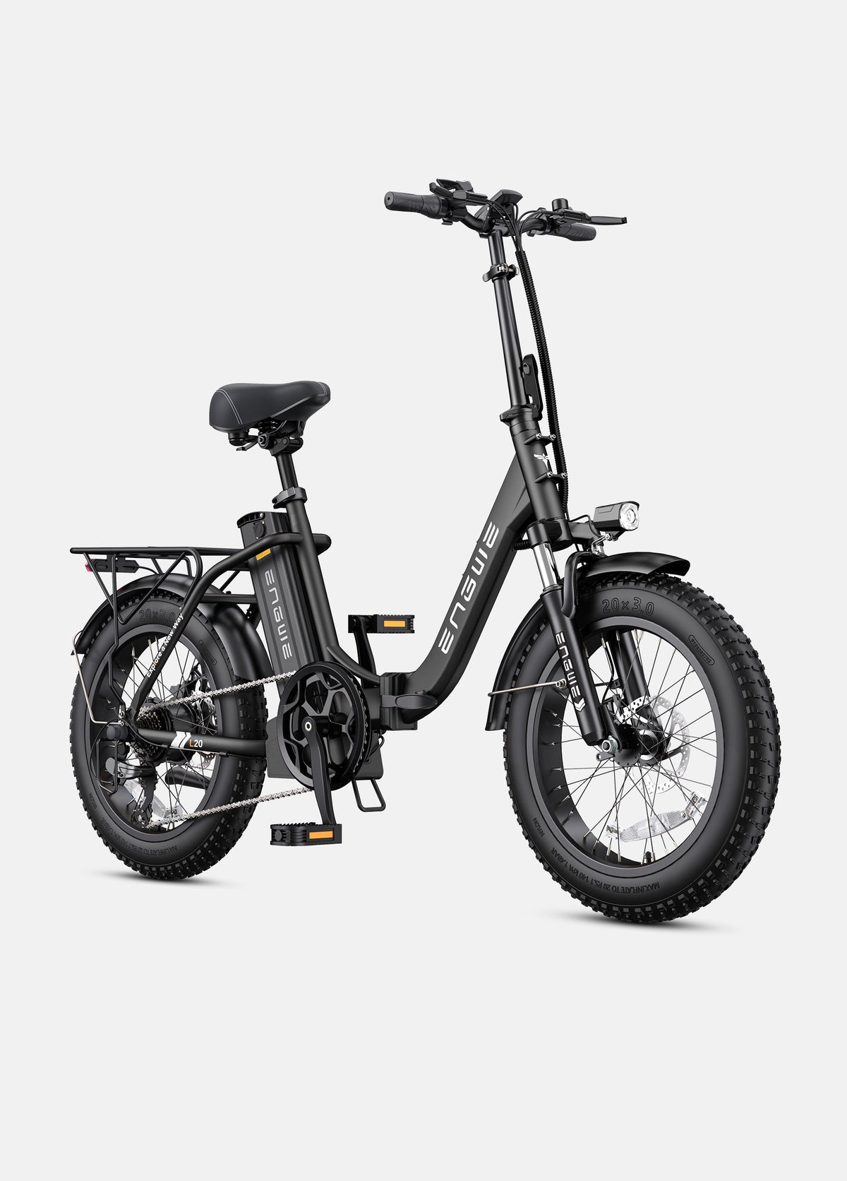 ENGWE L20 2.0 electric bike in Onyx Black, side view, displayed against a white background