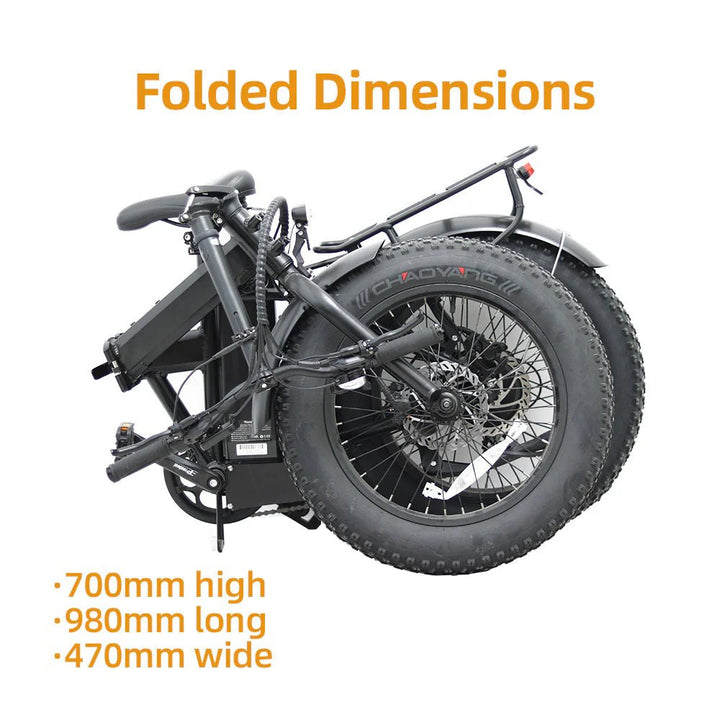 EUNORAU E - FAT - MN 500w Folding eBike 20x4 Fat Electric Folding eBike - Folding Ebike - eBike Super Shop