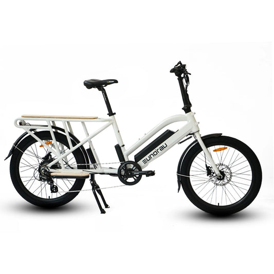 EUNORAU Max Cargo 750w Step Thru eBike 24x2.4 Road Electric Cargo eBike - Cargo eBike - EUNOR|CARGO|WHITE14AH|0359 eBike Super Shop