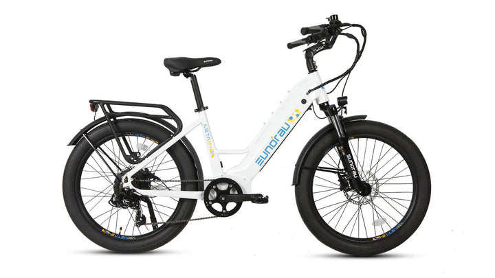 EUNORAU Meta 2024 500w Step Thru eBike 24x3 Fat Fat Tire Electric Beach Cruiser eBike - Fat Tire Cruiser eBike - eBike Super Shop