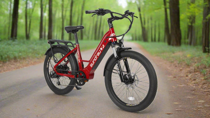 EUNORAU Meta 2024 500w Step Thru eBike 24x3 Fat Fat Tire Electric Beach Cruiser eBike - Fat Tire Cruiser eBike - eBike Super Shop