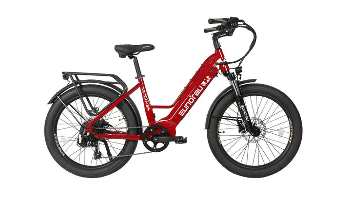 EUNORAU Meta 2024 500w Step Thru eBike 24x3 Fat Fat Tire Electric Beach Cruiser eBike - Fat Tire Cruiser eBike - eBike Super Shop