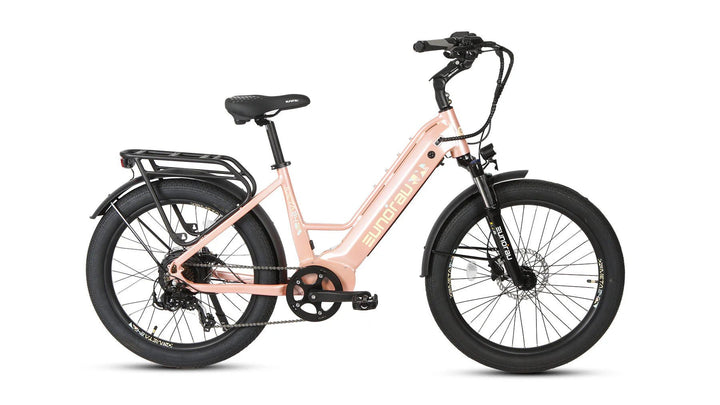 EUNORAU Meta 2024 500w Step Thru eBike 24x3 Fat Fat Tire Electric Beach Cruiser eBike - Fat Tire Cruiser eBike - eBike Super Shop