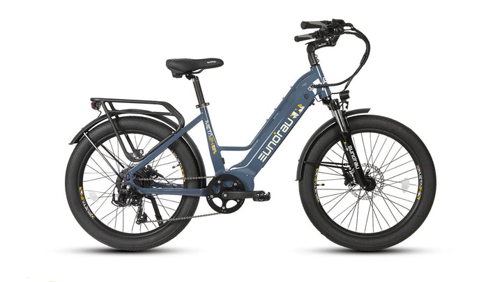 EUNORAU Meta 2024 500w Step Thru eBike 24x3 Fat Fat Tire Electric Beach Cruiser eBike - Fat Tire eBike - EUNOR|FATT|BLUE|0380 eBike Super Shop