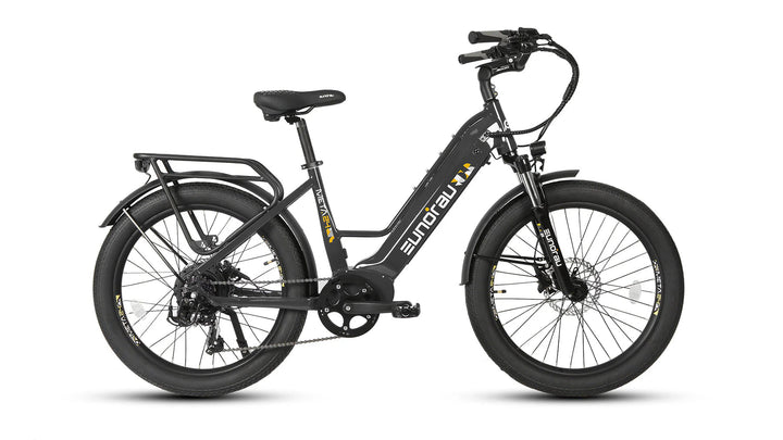 EUNORAU Meta 2024 500w Step Thru eBike 24x3 Fat Fat Tire Electric Beach Cruiser eBike - Fat Tire eBike - EUNOR|FATT|CHARC|0382 eBike Super Shop
