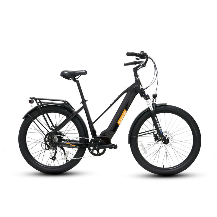 EUNORAU Meta275 500w Step Thru eBike 27.5x2.6 Road Electric Beach Cruiser eBike - Beach Cruiser eBike - EUNOR|BEACH|BLACK|0372 eBike Super Shop