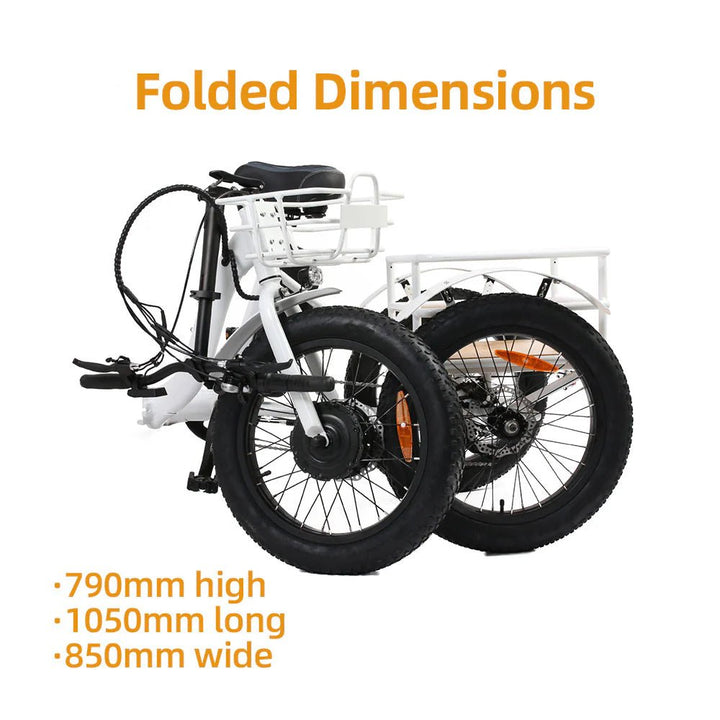 EUNORAU New Trike 500w Trike eBike 20x3 Fat Electric Trike 3 Wheel eBike - Trike eBike - eBike Super Shop