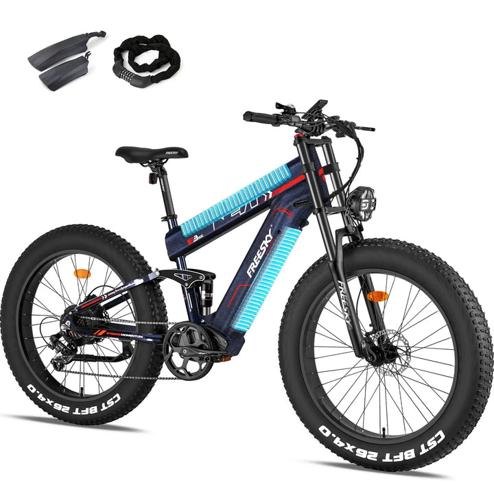 FREESKY Alaska M - 520 Pro 1000 w Mountain Ebike 4 Fat Tire Electric Fat Tire Mountain eBike - Mountain eBike - FREES|MOUNT|BLACK|0104 eBike Super Shop