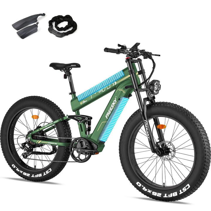 FREESKY Alaska M - 520 Pro 1000 w Mountain Ebike 4 Fat Tire Electric Fat Tire Mountain eBike - Mountain eBike - FREES|MOUNT|GREEN|0106 eBike Super Shop