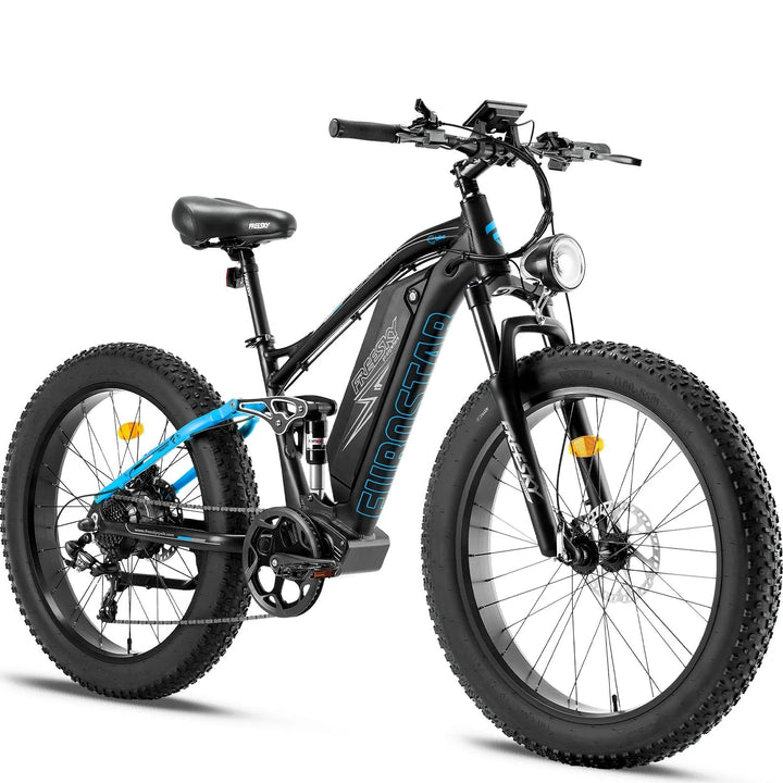 FREESKY Eurostar M - 410 1000 w Mountain Ebike 4 Fat Tire Electric Fat Tire Mountain eBike - Mountain eBike - FREES|MOUNT|BLUE|0103 eBike Super Shop