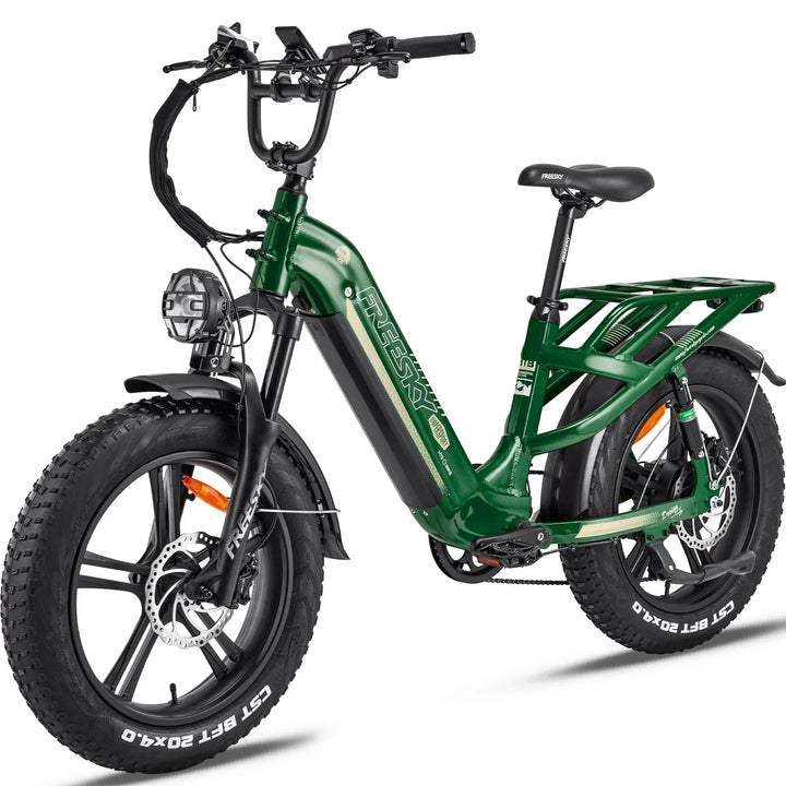 FREESKY Rocky 750 w Step Thru Ebike 20x4 Fat Electric Cargo eBike - Cargo eBike - FREES|CARGO|GREEN|0569 eBike Super Shop
