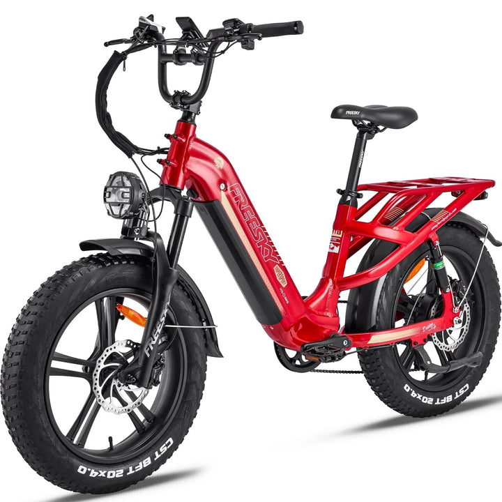 FREESKY Rocky 750 w Step Thru Ebike 20x4 Fat Electric Cargo eBike - Cargo eBike - FREES|CARGO|RED|0570 eBike Super Shop
