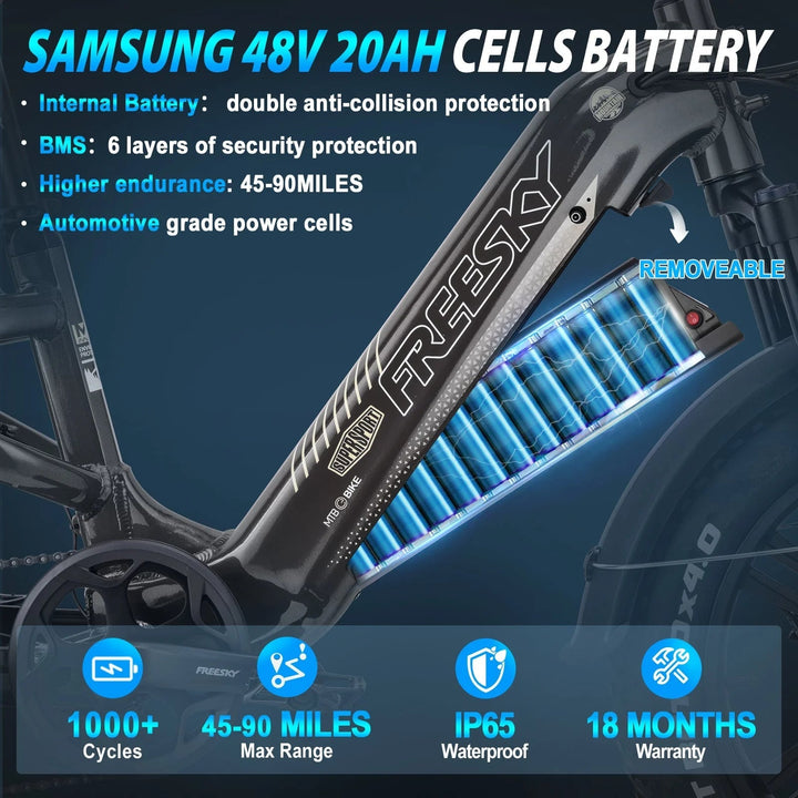 FREESKY Rocky 750 w Step Thru Ebike 20x4 Fat Electric Cargo eBike - Cargo eBike - FREES|CARGO|RED|0570 eBike Super Shop