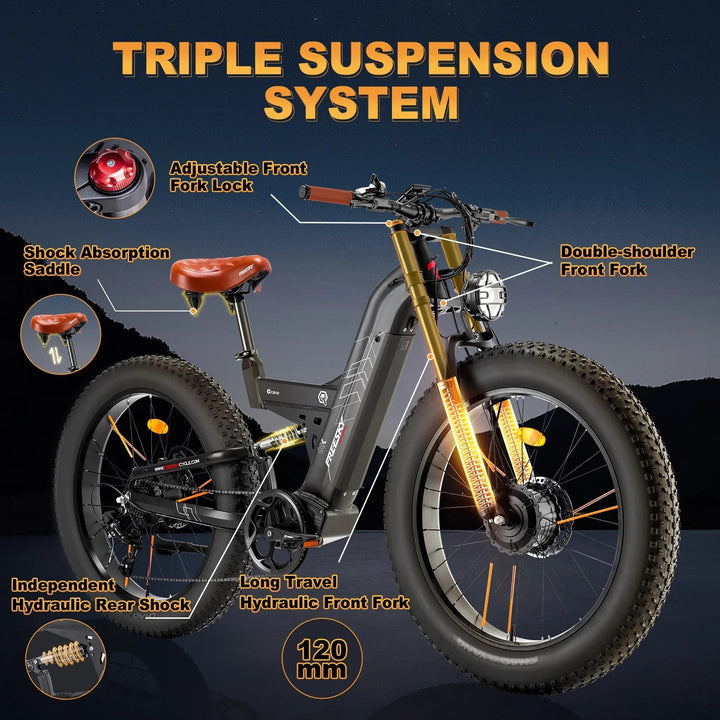 FREESKY Warrior M - 530 1000 w Mountain Ebike 4 Fat Tire Electric Fat Tire Mountain eBike - Mountain eBike - FREES|MOUNT|GREEN|0108 eBike Super Shop