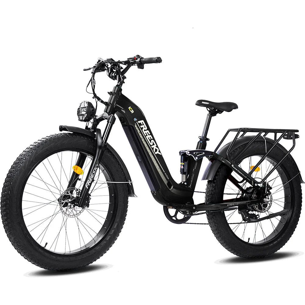 FREESKY Wildcat Pro A - 340 1000 w Step Thru Ebike 4 Fat Tire Electric Fat Tire Mountain eBike - Mountain eBike - FREES|MOUNT|BLACK|0110 eBike Super Shop