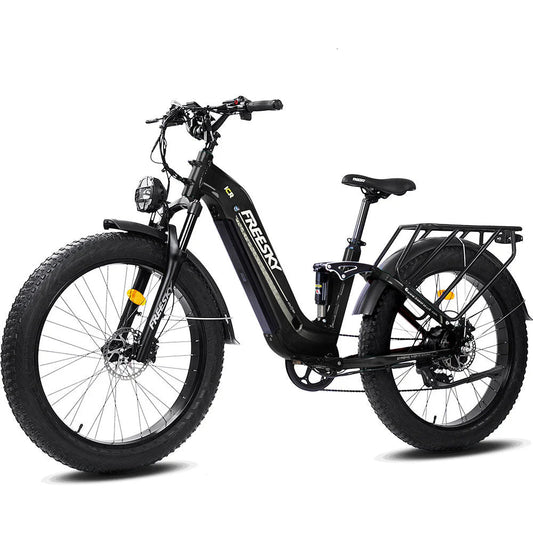 FREESKY Wildcat Pro A - 340 1000 w Step Thru Ebike 4 Fat Tire Electric Fat Tire Mountain eBike - Mountain eBike - FREES|MOUNT|BLACK|0110 eBike Super Shop