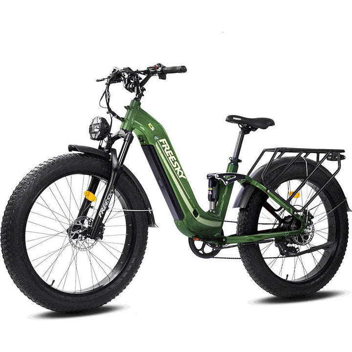 FREESKY Wildcat Pro A - 340 1000 w Step Thru Ebike 4 Fat Tire Electric Fat Tire Mountain eBike - Mountain eBike - FREES|MOUNT|GREEN|0111 eBike Super Shop