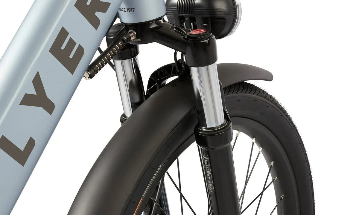 RADIO FLYER Via Pro 750w Step Thru eBike with 24x2.4 street tires, electric cargo bike, product image showing side view