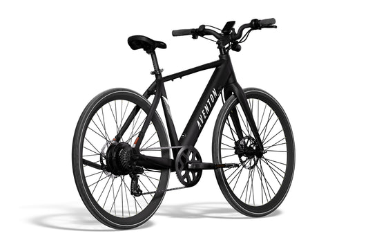 Aventon Soltera 2.5 electric bike in matte black, side view, displayed on a white background.