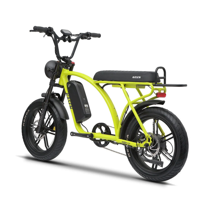 Neon Green KASEN Kabbit Plus 2.0 1000 w Moto Ebike 20x4 Fat Electric e-Moto Style eBike