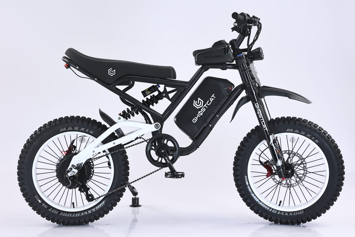 White eBike Ghostcat F4X Hunter side view against a plain background