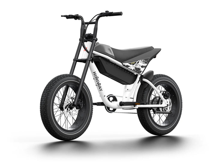 HIMIWAY C5 Sport 750 w Step Over Ebike 20x4 Fat Electric e - Moto Style eBike - Moto Style eBike - HIMIW|MOTO|WHITE|0755 eBike Super Shop