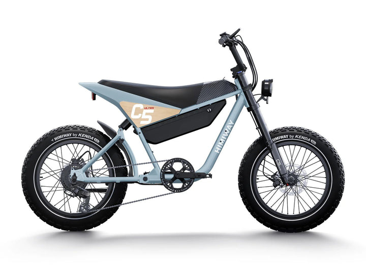 HIMIWAY C5 Ultra 750 w Step Over Ebike 20x4 Fat Electric e - Moto Style eBike - Moto Style eBike - HIMIW|MOTO|BLUE|0750 eBike Super Shop